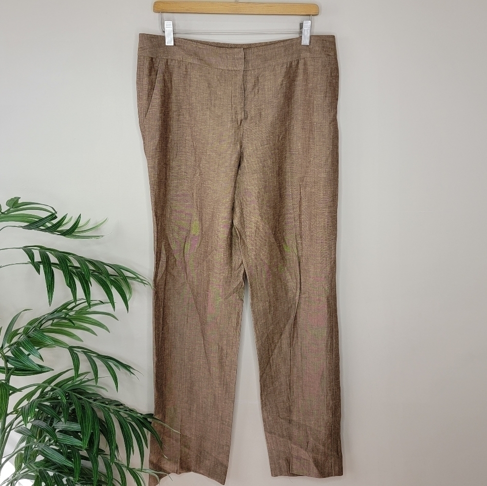 Lafayette 148 Brown Trouser Pants Size 10 Classic Office Business